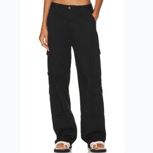 Superdown Low Rise Baggy Black Cargo Pants